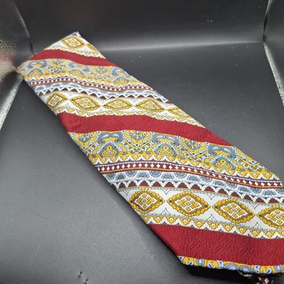 Corbata vintage Brittania para hombre multicolor cachemira geométrica rayas anchas poliéster Foto 1 de 4