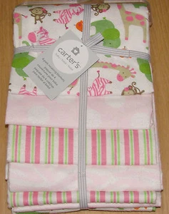 Carter's Child of Mine Empfangsdecken 4er Set Affe Zebra Tupfen Neu mit Etikett - Bild 1 von 1