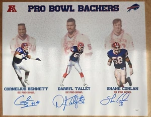 Cornelius Bennett Darryl Talley Shane Conlan Bills HOF Autographed 16x20 JSA - Picture 1 of 2