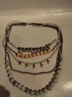  Anthropologie Beadwork Layered Necklace Rhinestones, Beads, Crystal Accents