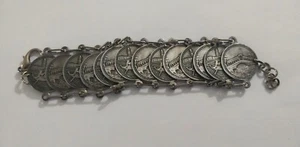 Vintage Venezia Armband silberfarben Münze Italien Armband, 6" - Bild 1 von 2