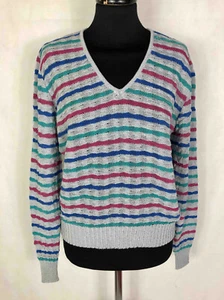 VINTAGE '70 Maglia Maglione Donna Rigato Woman Sweater Sz.M - 44 - Imagen 1 de 4