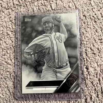 2016 Topps Series 1 Black and White Reverse Negative #47 Gio Gonzalez Nationals - Image 1 of 2