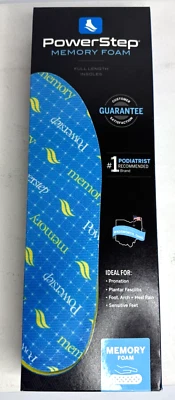 Plantillas cómodas de espuma viscoelástica Powerstep tamaño: F - M9-9.5 / W11-11.5 Foto 1 de 4