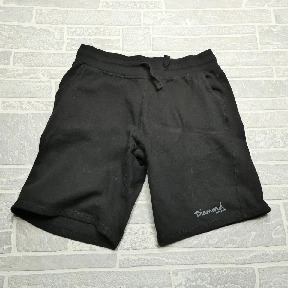 Diamond Supply Co. Sweat Shorts Size Large Black Fleece Elastic Waist Pockets - Image 1 of 4