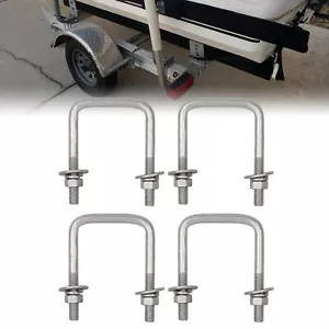 Perno en U cuadrado acero galvanizado 1/2" D x 3 1/16" W x 4 5/16" L para remolque de barco - Imagen 1 de 14