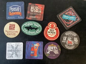 10 different AMERICAN BEERS American Issued BEER COASTERS M - Picture 1 of 2