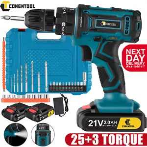 21V Cordless Combi Hammer Impact Drill Driver 3in1 Electric Screwdriver+2Battery - Picture 1 of 13
