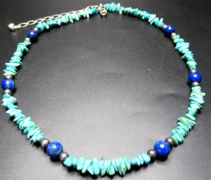 JAY KING DTR Turquoise Chip & Lapis Sterling Silver 925 Necklace - Picture 1 of 3
