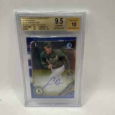 2019 Bowman Chrome Logan Davidson Blue Refractor Auto 072/150 RC - Image 1 of 2