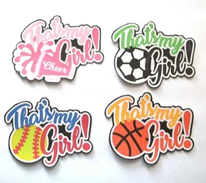 3D UPick Sports Titles Thats My Boy Girl Card Scrapbook Embellishment S7 - Picture 1 of 10