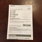vintage Sony discman D-130 manual Compact Disc Fold Out users Instructions
