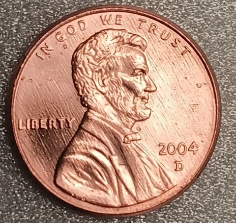 2004 D Brilliant Red Uncirculated (BU) Lincoln Memorial Cent (Penny) Cover