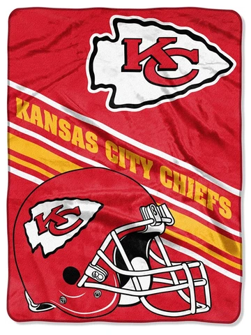 NFL Kansas City Chiefs Super Soft Royal Plush Raschel Throw Blanket 60"x80" Cover