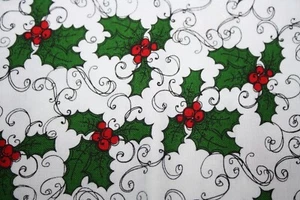 2006 HOLLY SCROLL by Loralie Harris Designs Christmas Holly Berries 1y20" RARE - Picture 1 of 6