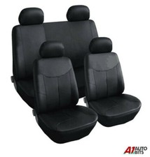 Universel Noir Résistant Housses de Siège Auto Look Cuir Ensemble Neuf