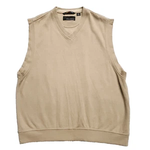 Greg Norman Sweater Vest Men’s M Beige Cotton Golf Pullover Tank Classic Fit - Picture 1 of 6