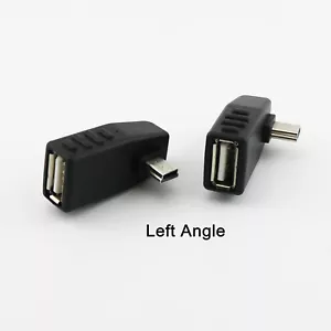 1x USB Type A Female to Mini B 5 Pin Male Left Angle 90 Degree Converter Adapter - Picture 1 of 7