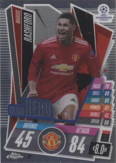 2020-21 Topps Chrome Match Attax UCL Marcus Rashford #18
