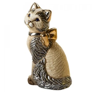 De Rosa Figure. Cat With Gold Ribbon. - Picture 1 of 3