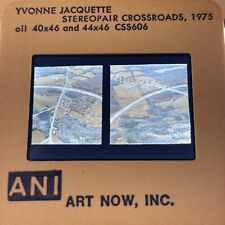 Yvonne Jacquette “Stereopair Crossroads ” Modern American Art 35mm Slide