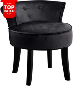 Armchair Recliner Lounge Chair Velvet Seat 4 Wooden Legs Black - Picture 1 of 12