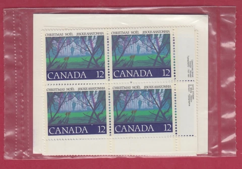 CANADA SEALED PLATE BLOCKS 742 CHRISTMAS - FIRST CHRISTMAS CAROL CHOIR, SEE DESC Cover