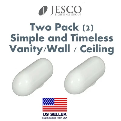 JESCO 2-PACK Simple Opal Glass Vanity Wall mounted Lighting Fixture