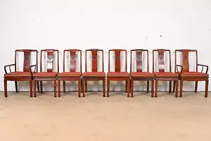 Mid-Century Hollywood Regency Chinoiserie Solid Rosewood Dining Chairs, Eight - Picture 1 of 11