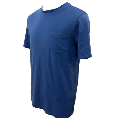 Camiseta Tahari Para Hombre Talla M Azul Sólido Elastizada Manga Corta Cuello Redondo Foto 1 de 4