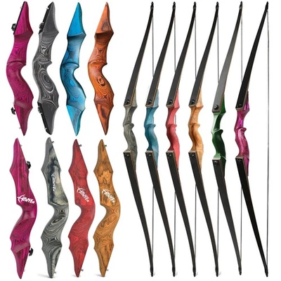 60" Takedown Longbow Bow 20-60lbs Wooden Hunting Bow Archery Target Black Hunter - Image 1 of 4