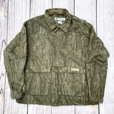 Vintage Columbia Jacket Mens 2XL Green Camo Utility Hunting Wool Cruiser Coat - Image 1 of 4
