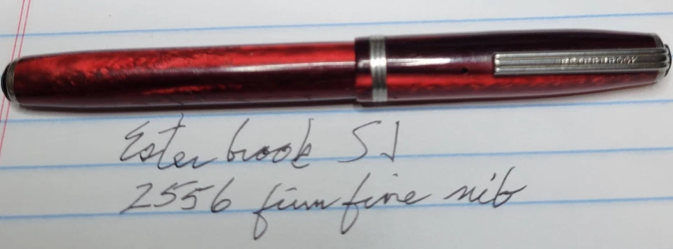 Vintage Esterbrook Rojo SJ con 2556 Firme Plumín Fino Años 50 Foto 1 de 4