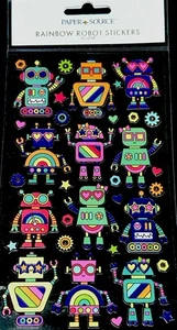 ROBOTS✨68✨STICKERS✨💚🧡💜💛💖🩵✨7” x 4”✨1 1/2” x 1 1/4✨VERY CUTE✨BOYS & GIRLS💫 - Picture 1 of 2