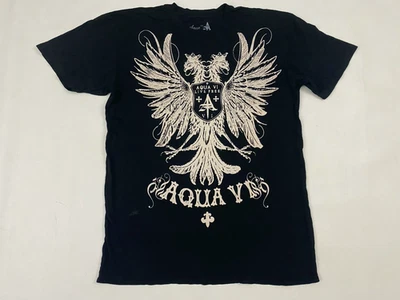 Aqua VI Live Free Logo Men Adult Graphic Black T-Shirt Size XL - Image 1 of 4