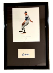 Don Drysdale - Tarjeta firmada enmarcada de 12x18" y arte de los Dodgers de 8x10 patio automático certificado de autenticidad PSA - Imagen 1 de 5