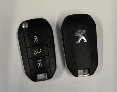 Peugeot 3 Button Remote Flip Key Fob Switchblade Cut Key Blade 08 435 610 - Image 1 of 4