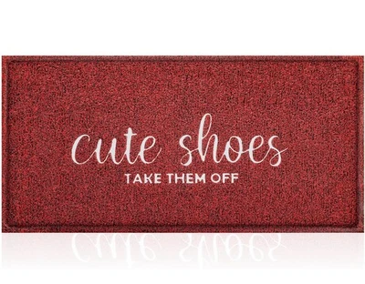 Tapete de boas-vindas entrada ao ar livre sapatos fofos tirá-los 47 x 18 polegadas - Imagem 1 de 3