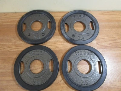 Juego de 4 placas olímpicas Weider International de 2,5 lb pesas vintage - centro de 2" Foto 1 de 2