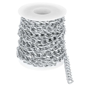 16.4 Feet Aluminum Oval Link Chain, 10x7x1.85mm, Silver - Picture 1 of 6
