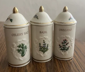 Lenox Spice Garden Spice Jar  Porcelain Container Lot Of 3 - Picture 1 of 7