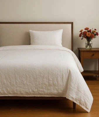 Funda nórdica Restauración Hardware KING Hotel italiano satinado BLANCO 2 rayas Foto 1 de 4