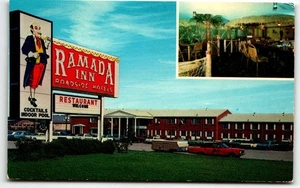 Postal Ramada Inn Madison Wisconsin WI Tarjetas Antiguas Pop Up Camper Tiki Lounge UNP - Imagen 1 de 2