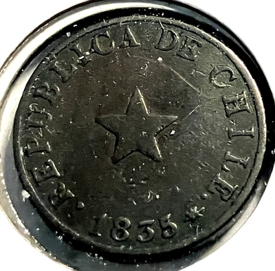 elf Chile 1/2 Centavo 1835  Star - Image 1 of 2