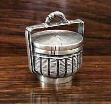 Antique Chinese Miniature Silver Box Chinese Wedding Basket 1.5" Signed
