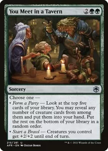 YOU MEET IN A TAVERN x4 mtg NM-M Adventures in The Forgotten Realms 4 Unc - Foto 1 di 1