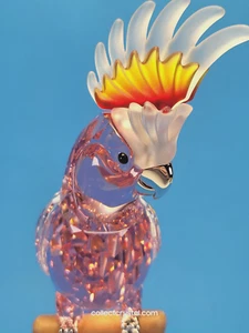 Swarovski Cacatua Rosa Paradiso Pappagallo Uccellino Base in Legno Arroccato 9,5" # 718565 - Foto 1 di 13