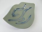 HILBORN ART POTTERY Canada Blue & Green Dish STUDIO CRAFTED, Signed (7.25 x 6)