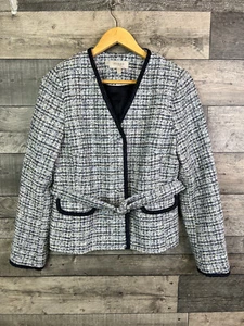 Chaqueta Blazer Hobbs Celina Mujer Tweed Reino Unido 12 Azul Cinturón Inteligente Oficina PVP £199 - Imagen 1 de 11