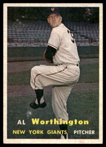 1957 Topps #39 Al Worthington New York Giants VG-VGEX wrinkle